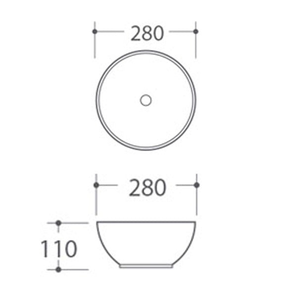 Бяла керамична кръгла мивка ø 28 cm Aster – Sapho-image-4