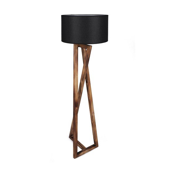 Черна/кафява подова лампа с текстилен абажур (височина 149 cm) Maçka – Opviq lights-image-4