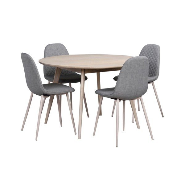 Jídelní stůl z běleného dubového dřeva Folke Yumi, ∅ 115 cm-image-1