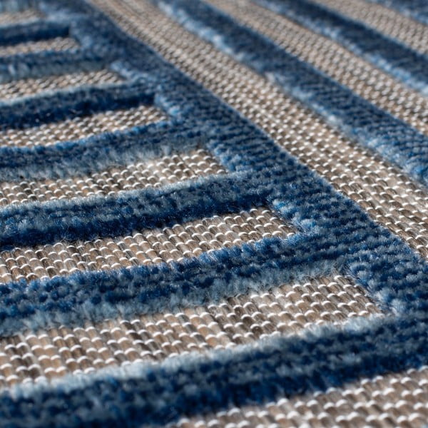 Тъмносин килим за открито и закрито 120x170 cm Vigo Blocks – Flair Rugs-image-3