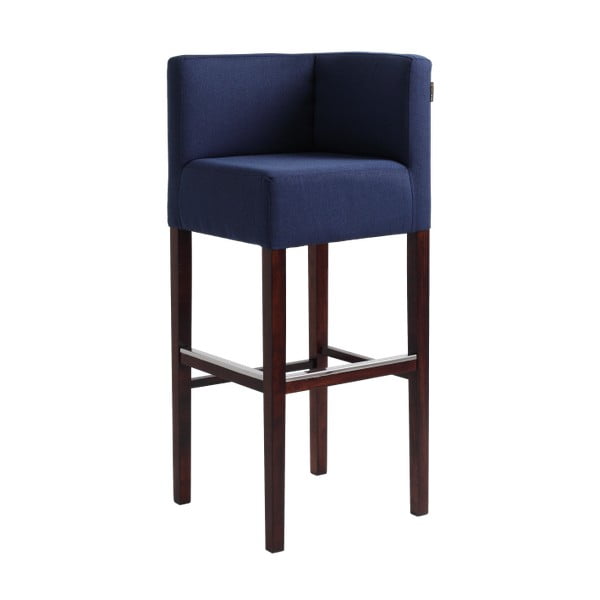Modrá barová židle s tmavě hnědými nohami Custom Form Poter