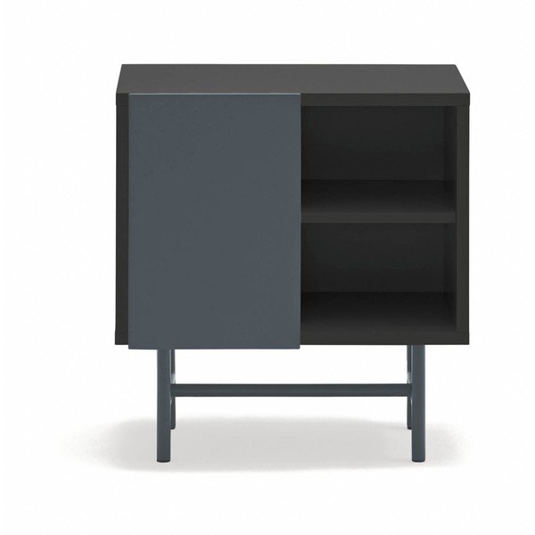 Черно/антрацитно матово нощно шкафче с рафтове Nube – Teulat-image-3