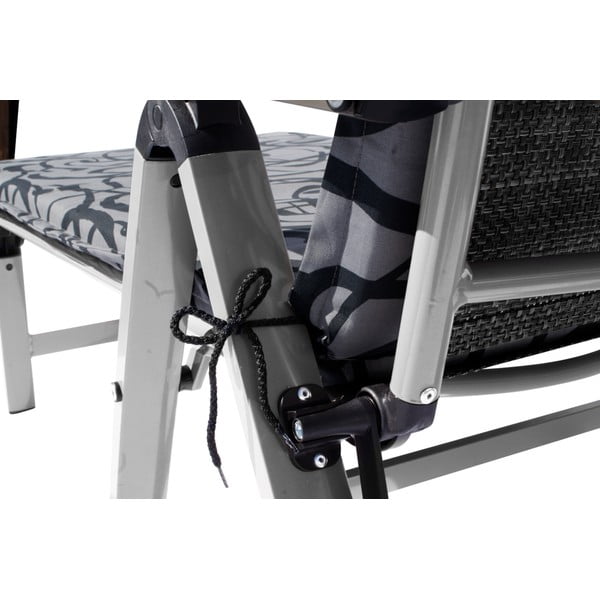 Черно-сив сгъваем метален градински шезлонг London – Sun Garden-image-1