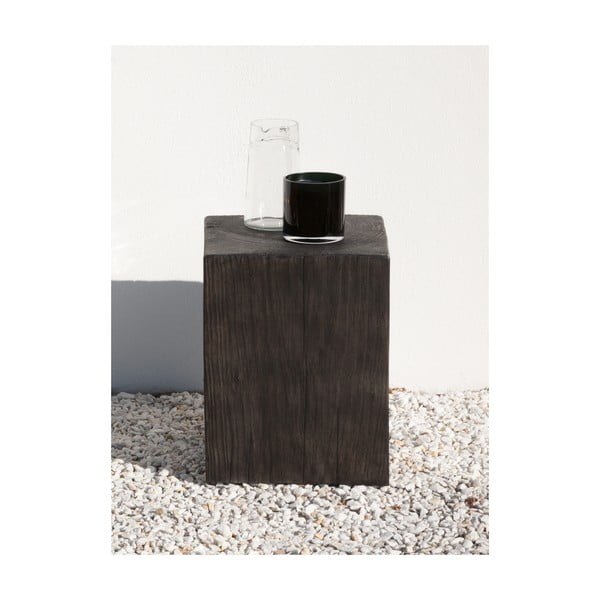 Тъмнокафява градинска табуретка с дървено покритие Ecotop - Ezeis