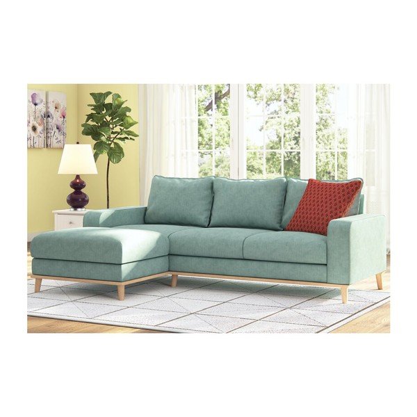 Тюркоазен ъглов диван (ляв ъгъл) Beata - Ropez-image-1