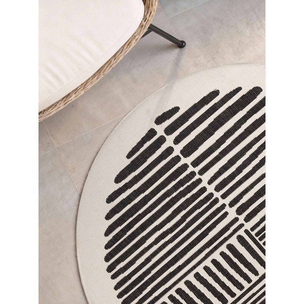 Черен/кремав кръгъл килим за открито и закрито ø 160 cm Haringey Bounds – Ted Baker-image-3