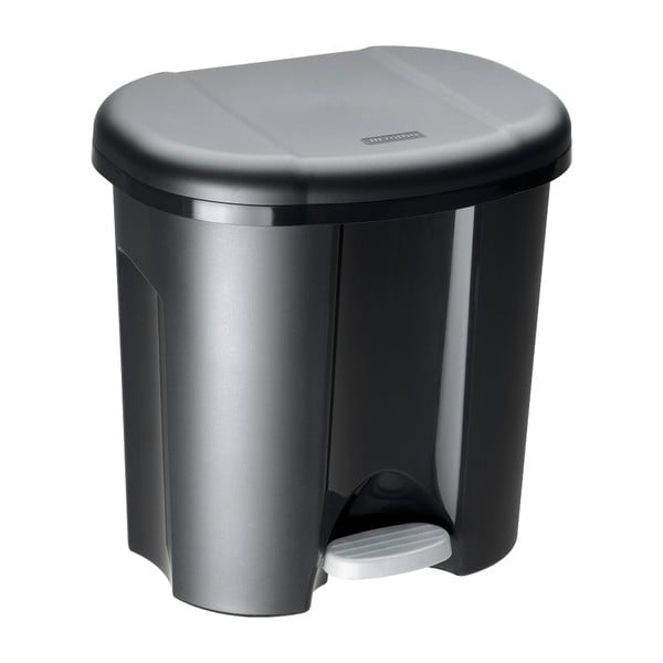 Черен кош за боклук с педали от рециклирана пластмаса 20 л Duo - Rotho