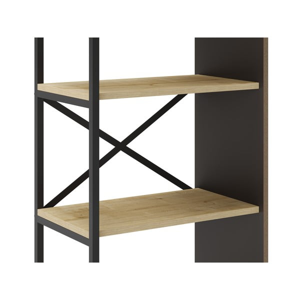 Етажерка за книги в дъбов декор в естествен цвят 58x175 cm Ara - Marckeric-image-4