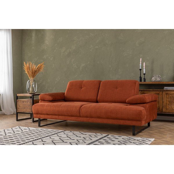 Оранжев разтегателен диван 199 cm Mustang - Balcab Home-image-1