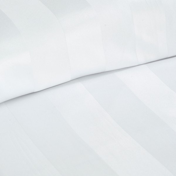 Бяло единично  сатенено спално бельо 135x200 cm So Soft Satin Stripe – Catherine Lansfield-image-3