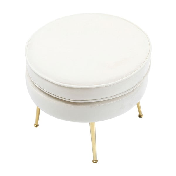 Бяло кадифено столче за крака Water Lily - Kare Design-image-1