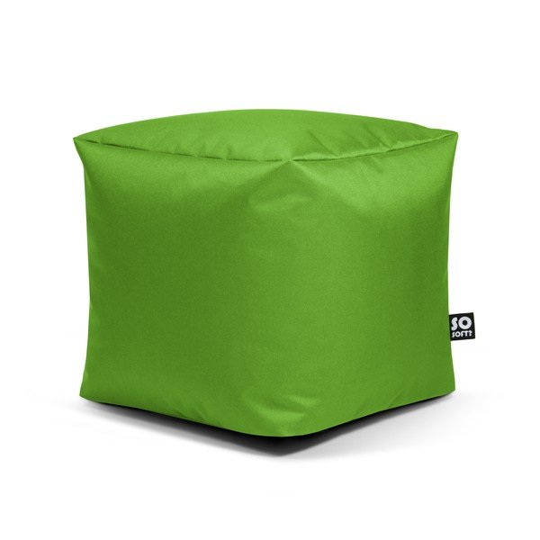 Зелен детски пуф Cube M – So Soft?