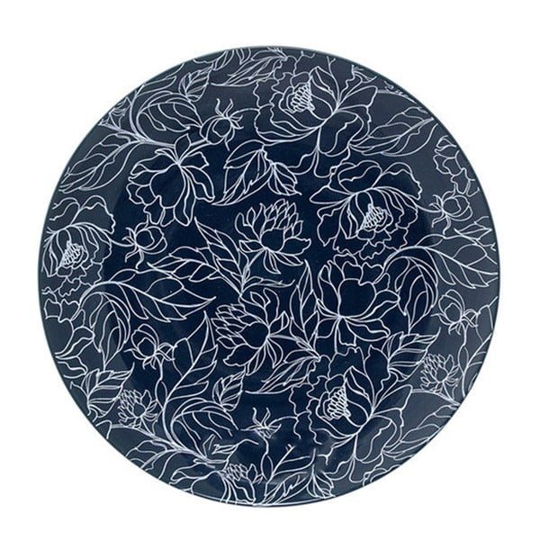 Тъмносиня чиния Fleur, ⌀ 20 cm - Bloomingville