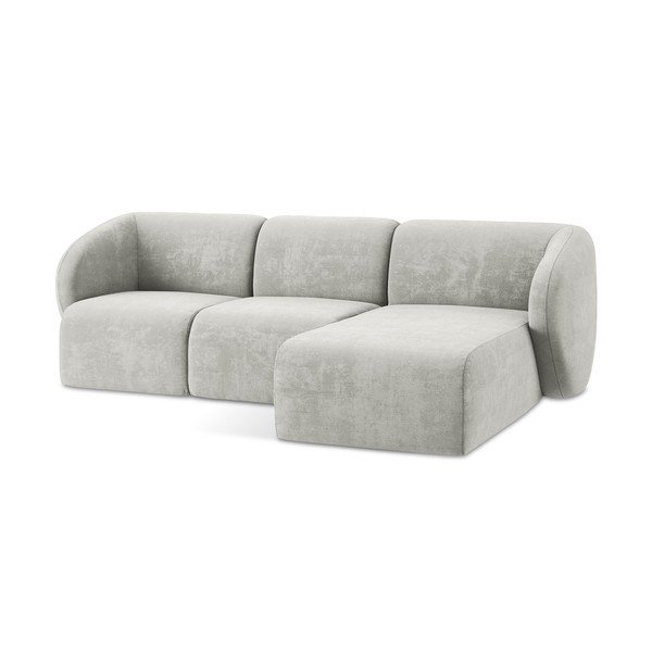 Светлосив шенилов ъглов диван (десен ъгъл) Lani – Makamii-image-4