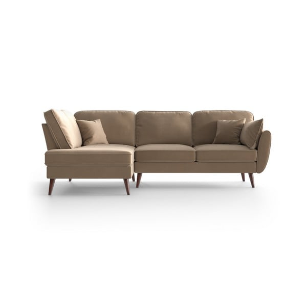 Ъглов диван от карамелено кадифе, ляв ъгъл Auteuil - My Pop Design