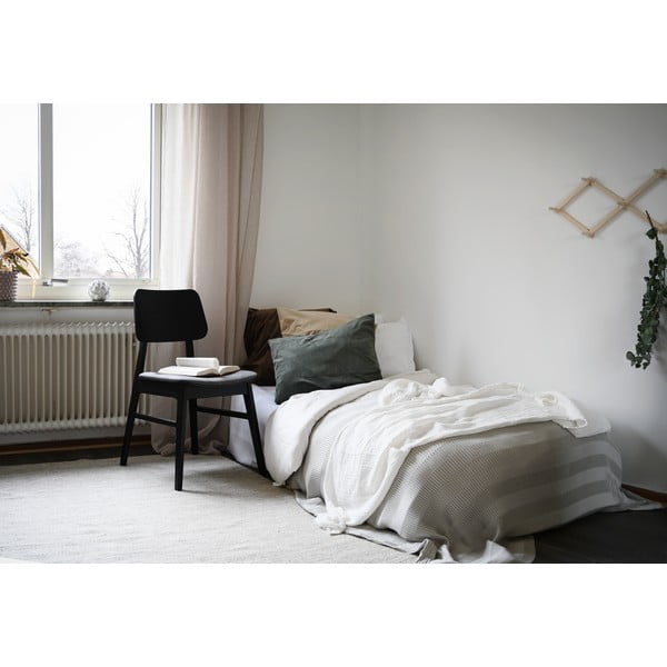 Черен трапезен стол с тъмносива възглавница на седалката Nagano - Rowico-image-3