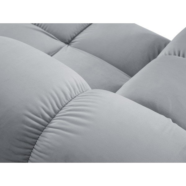 Светлосин кадифен модул за диван (ляв ъгъл) Bellis - Micadoni Home-image-1
