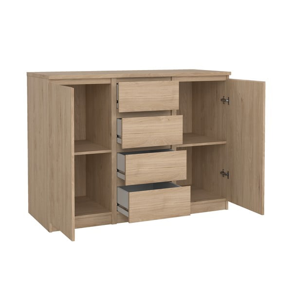 Скрин от дъбов декор  в естествен цвят 121x91x50 cm Naia – Tvilum-image-2