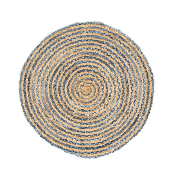 Сив и кафяв килим от конопени влакна Rondo, ø 140 cm - Cotex
