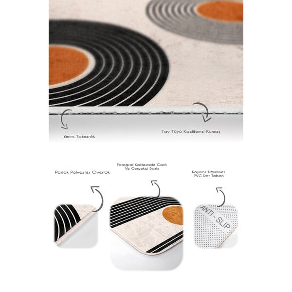 Бежови кадифени постелки за баня в комплект от 2 бр. 60x100 cm Dot Arch – Mila Home-image-4