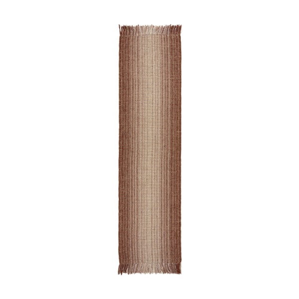 Червена двустранна ръчно изработена пътека със смес от юта 60x230 cm Jute Ombre Red – Flair Rugs