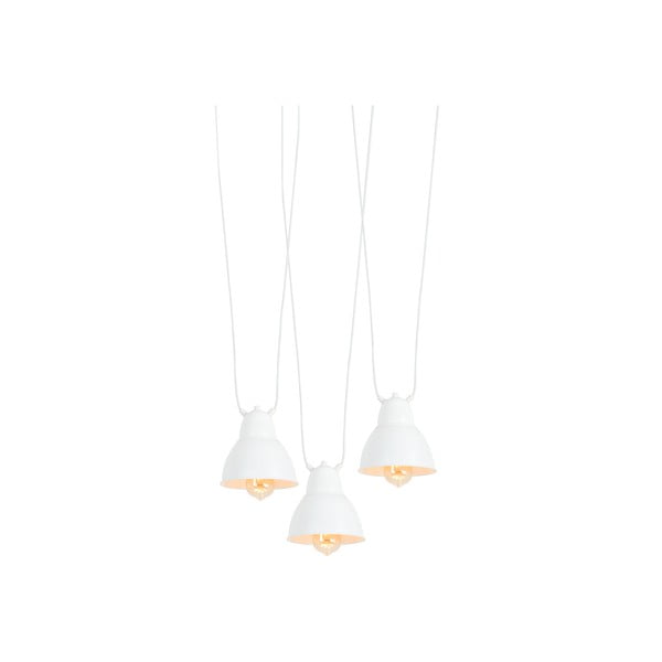 Бяла тройна висяща лампа със златни детайли Coben Fix - CustomForm