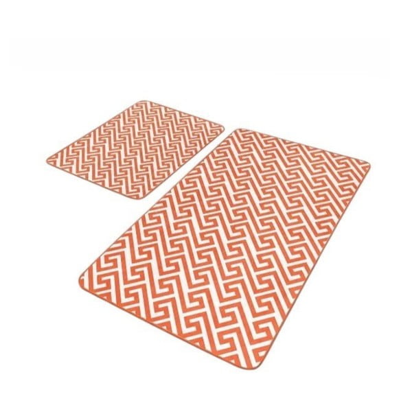 Оранжеви кадифени килими за баня в комплект от 2 бр. 60x100 cm – Mila Home