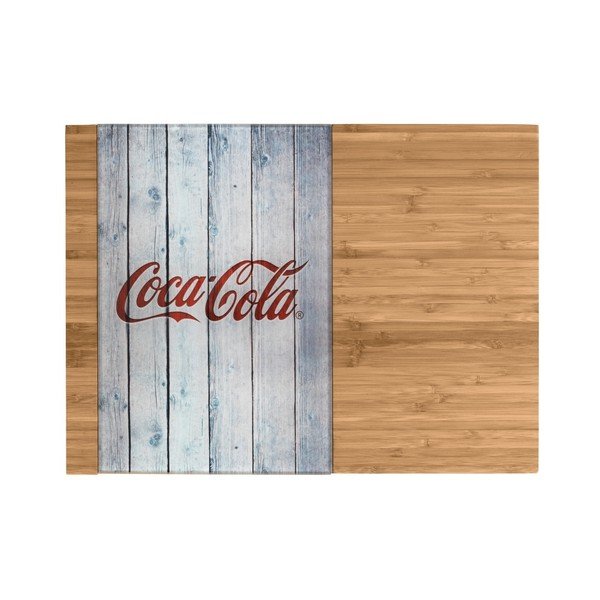 Бамбукова дъска за рязане със стъклена част Coca-Cola World - Wenko-image-1