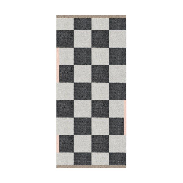 Черно-бял килим подходящ за пране 70x150 cm Square – Mette Ditmer Denmark
