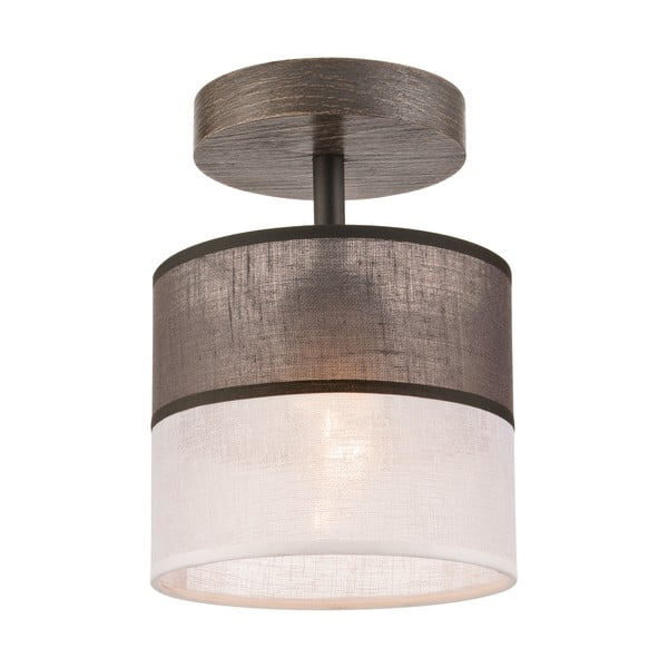 Сива лампа за таван с текстилен абажур ø 16 cm Andrea - LAMKUR