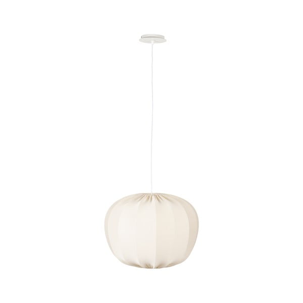 Бяла висяща лампа с текстилен абажур ø 38 cm Shem - White Label
