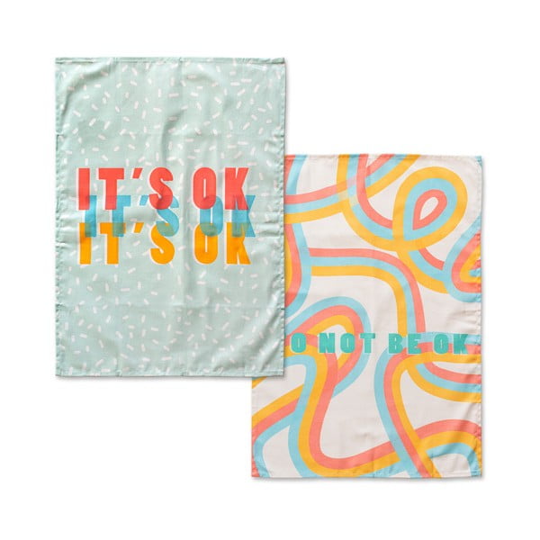 Памучни кърпи в комплект от 2 броя 50x70 cm Okay - Aware