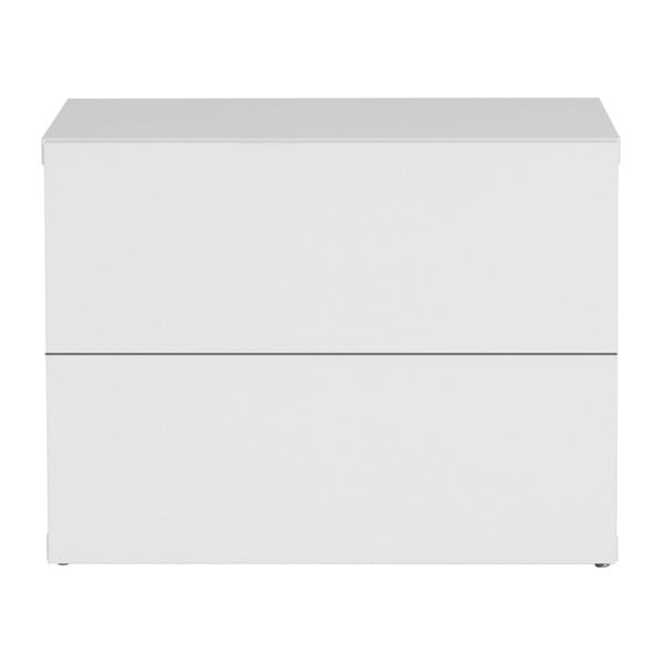 Бяло нощно шкафче с 2 чекмеджета Aurora - TemaHome