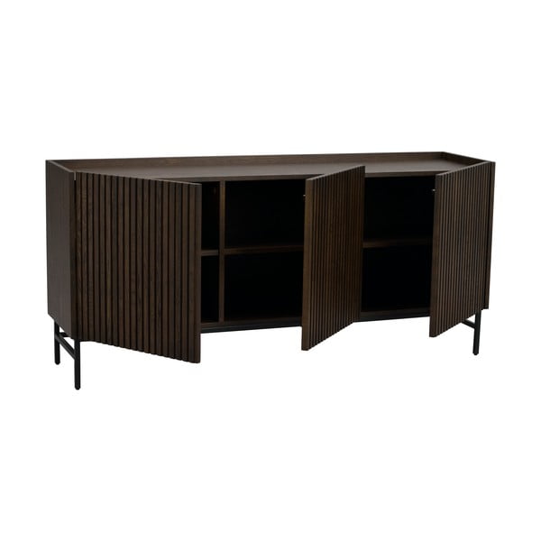 Тъмнокафяв нисък скрин от дъб 160x75 cm Halifax - Rowico-image-3