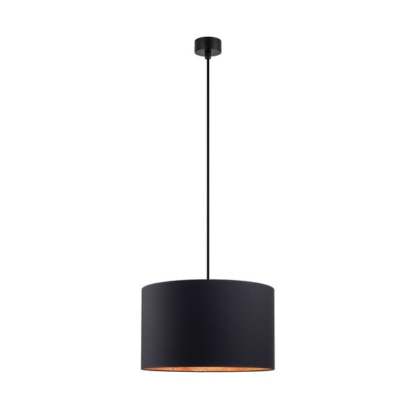 Черна лампа за таван с меден цвят на вътрешността , ⌀ 40 cm Mika - Sotto Luce