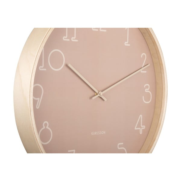 Розов стенен часовник Sencillo, ø 40 cm - Karlsson-image-4