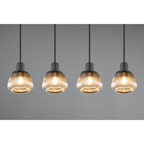 Черно висящо осветително тяло със стъклен абажур ø 15 cm Tarifa – Trio-image-2