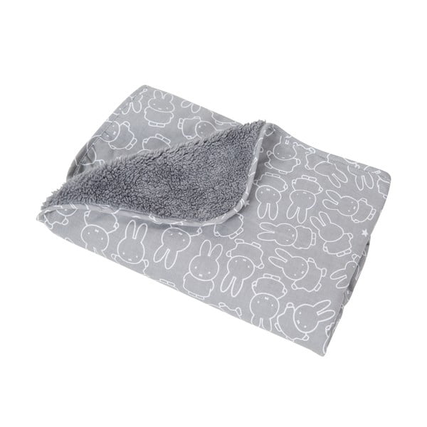 Сиво бебешко одеяло от микроплюш 80x80 cm Miffy – Roba-image-2