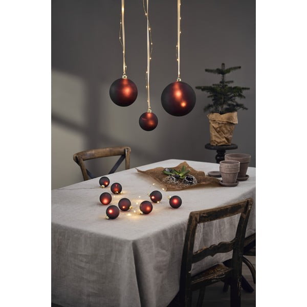 Светлинна украса в цвят бордо с коледен мотив ø 6 см Bliss - Star Trading-image-3