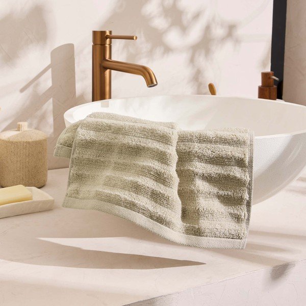 Бежова памучна кърпа от тери 30x50 cm Maya – douceur d'intérieur-image-2