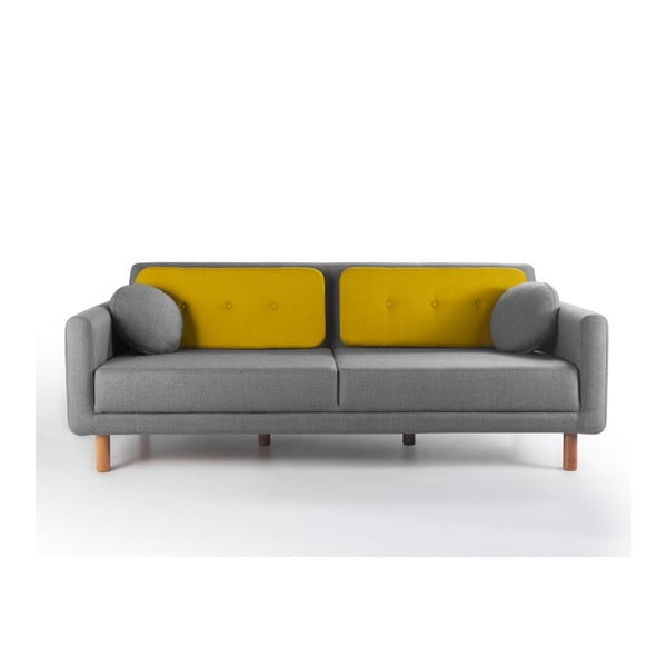 Rozkládací sofa Bubi Grey/Mustard