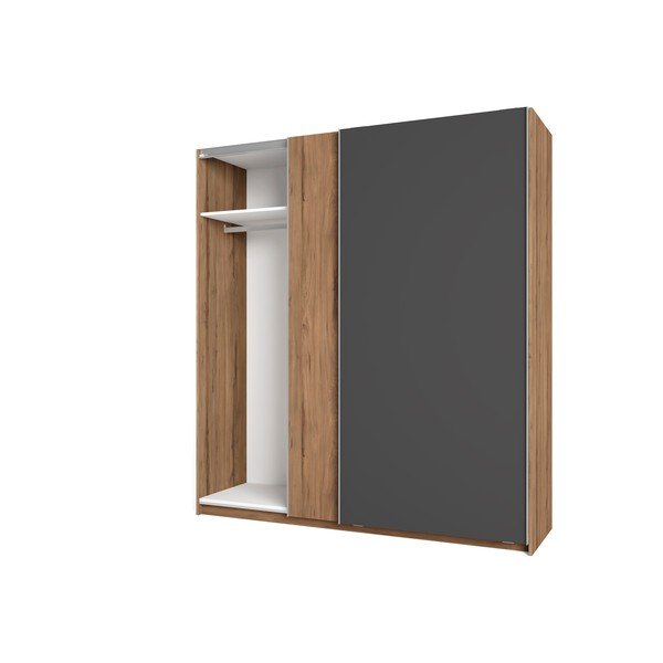 Сив гардероб от орех с плъзгащи се врати 182x200 cm Malta - Marckeric-image-2