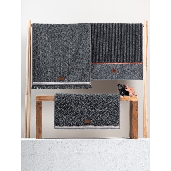 Антрацитни кърпи в комплект от 3 бр. 50x90 cm Denim – Foutastic-image-2