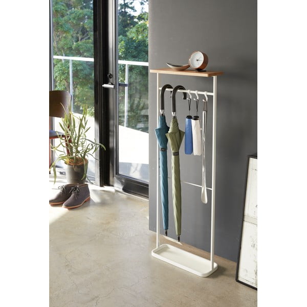 Бяла стойка за чадъри с дървен рафт Yamazaki Tower - YAMAZAKI-image-4