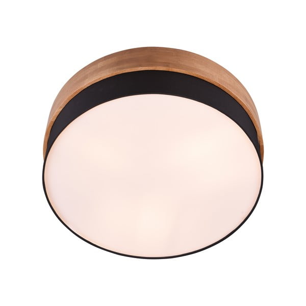 Черно и естествено осветително тяло за таван с текстилен абажур Seasons – Trio-image-3