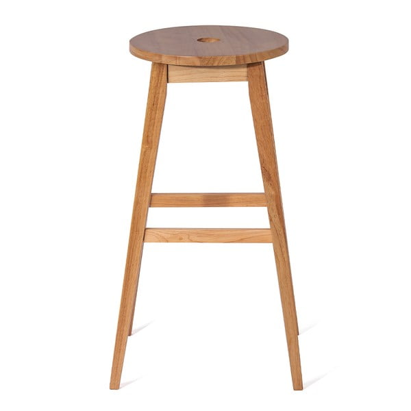 Бар стол от масивно каучуково дърво в естествен цвят (височина на седалката 75 cm) Club – Bonami Essentials-image-1