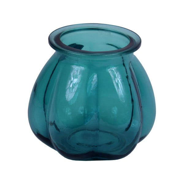 Тюркоазено синя ваза от рециклирано стъкло Tangerine, височина 16 cm - Ego Dekor