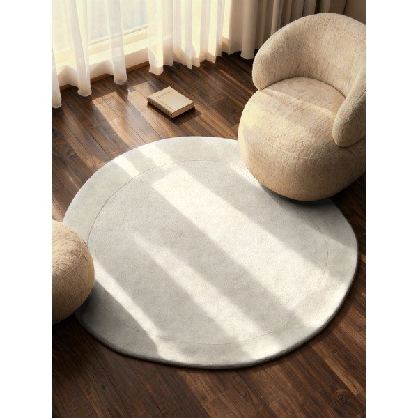 Кремав ръчно изработен кръгъл килим със смес от вълна ø 160 cm Kari Organic – Villeroy&Boch-image-1