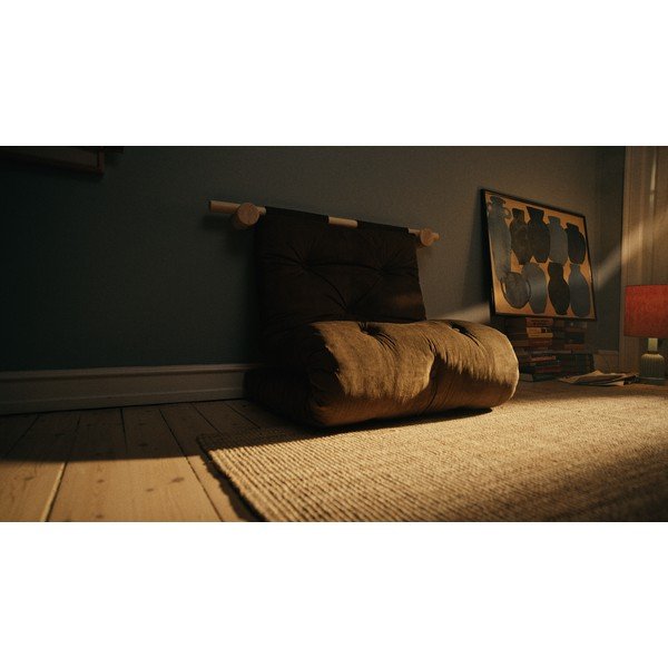 Тъмнокафяво кресло от рипсено кадифе Hooked – Karup Design-image-1