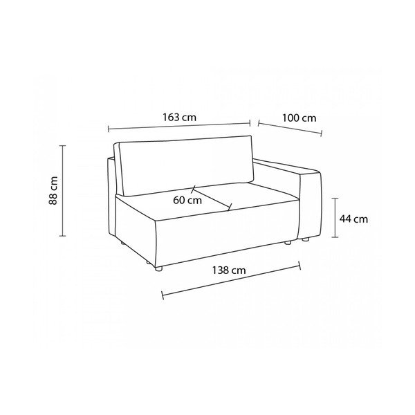 Тъмносин модул за диван от велур, десен ъгъл Nihad modular – Bobochic Paris-image-4